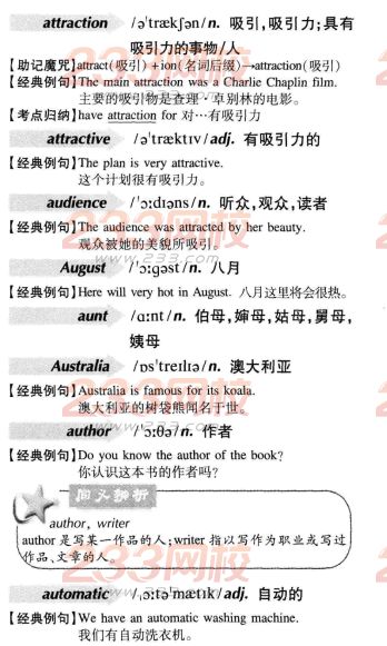 2016年成人学位英语词汇辅导A字母开头（011）