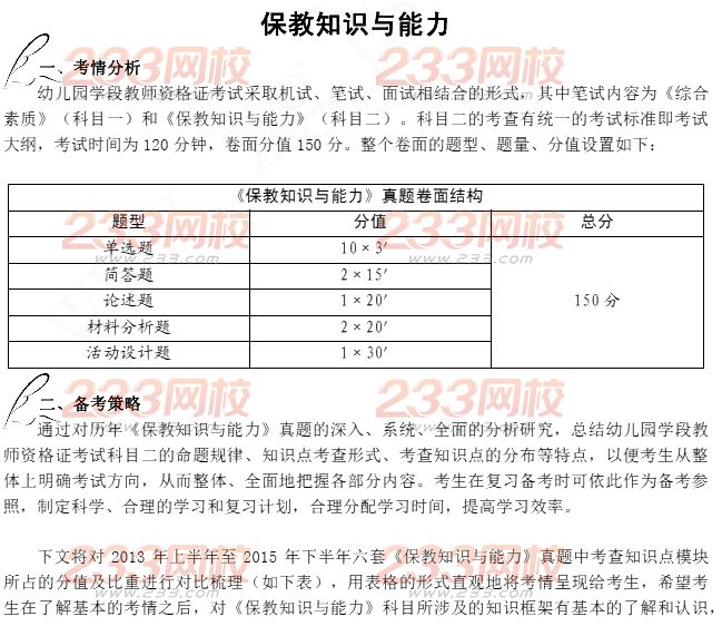 2016年教师资格证考试高分攻略—保教知识与能力