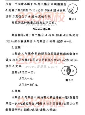 2016年成人高考数学(文史类)第二章考点速记一