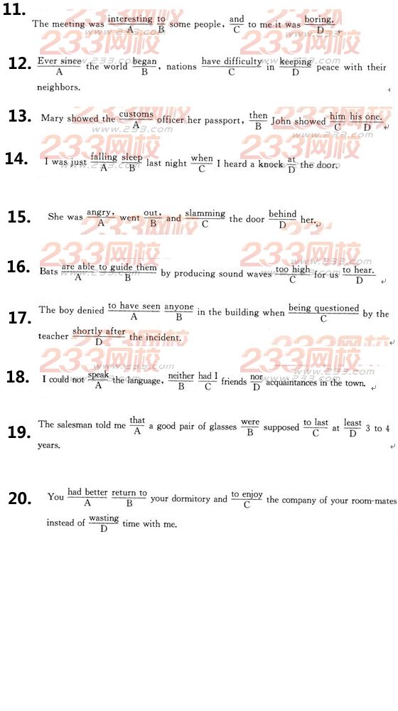 2016年天津学位英语考试深度押密及答案二