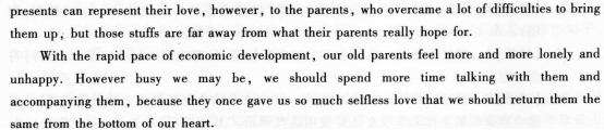 2016年成人学位英语考试作文范文：送礼