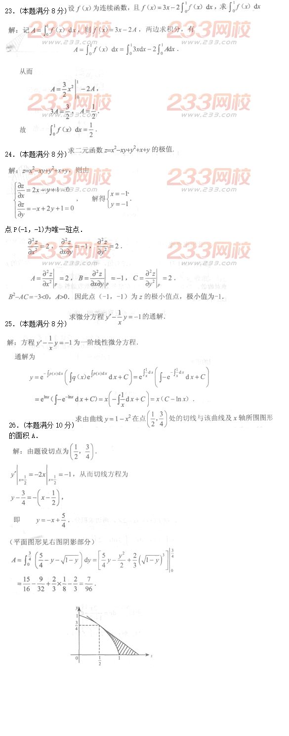 2016年成人高考高等数学一基础试题及答案五