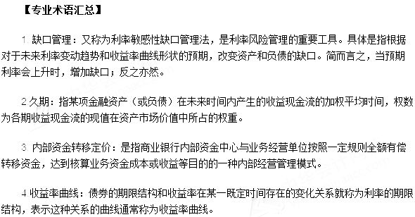 银行从业资格考试《法律法规与综合能力》第十二章专业术语速记