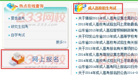 2016年山东成人高考报名入口：山东省教育招生考试院