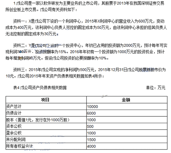 2016年中级会计师《财务管理》考试真题及答案（网友版）