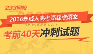 2016年成人高考高起点语文考前40天冲刺试题及答案