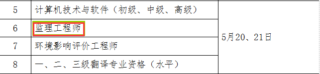 2017年监理考试时间