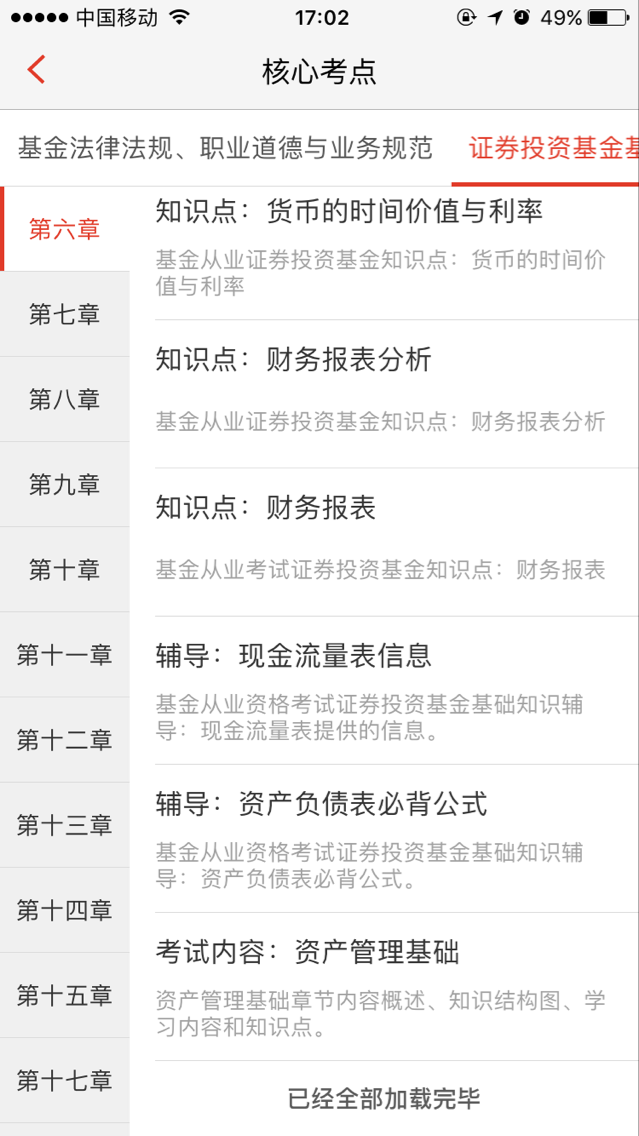 基金从业APP核心考点