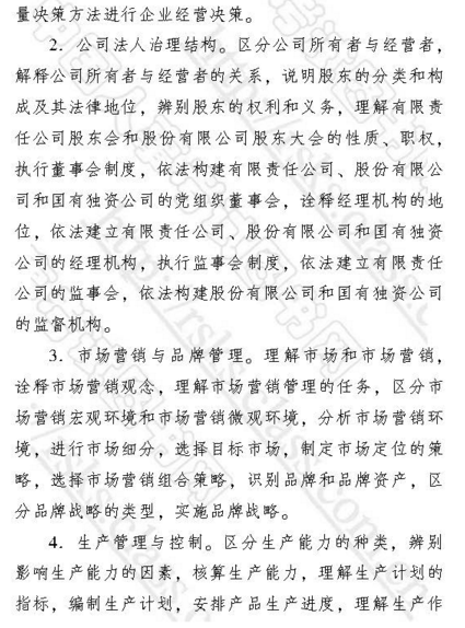 中级经济师考试大纲