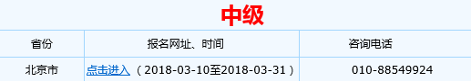 2018年北京中级会计师考试报名入口3月10日已开通