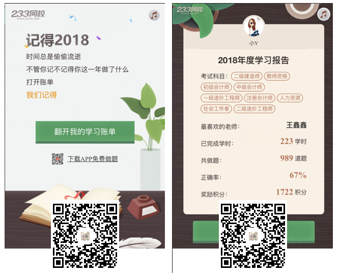 你的2018年度学习账单已生成，给持续学习的自己你点赞