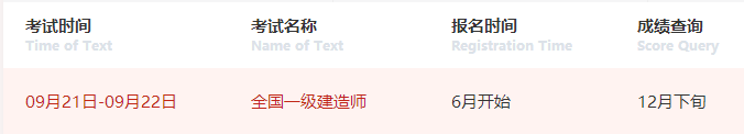 一级建造师考试时间