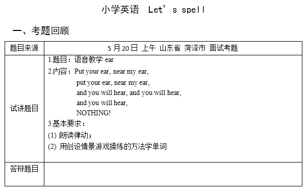 考题回顾 考题回顾