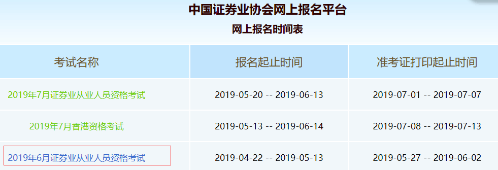 2019年保荐代表人第一次考试准考证打印5月27日15点起