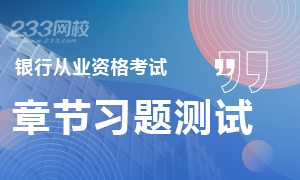 2019年银行从业资格考试章节习题在线测试