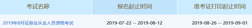 2019年8月证券业从业人员资格考试