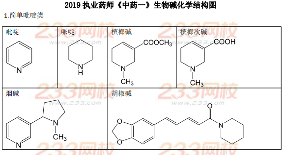 2019执业药师《中药一》化学结构图.png