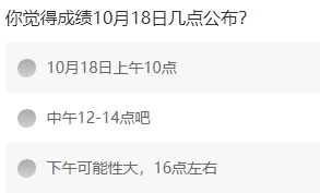 投票：你觉得中级会计考试成绩将会在几点公布？