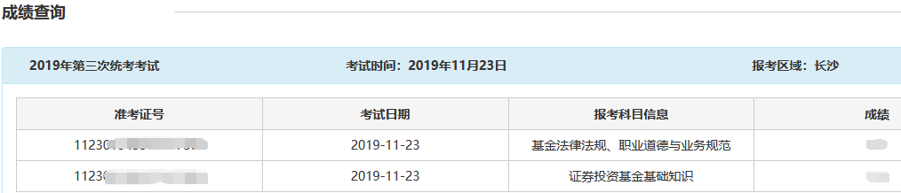 2019年11月基金从业考试成绩查询时间周五10点起