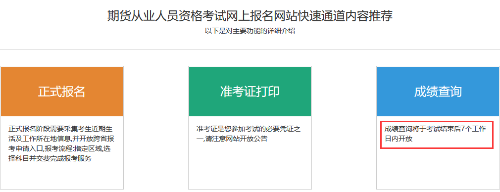 期货从业资格考试成绩查询几天出成绩？