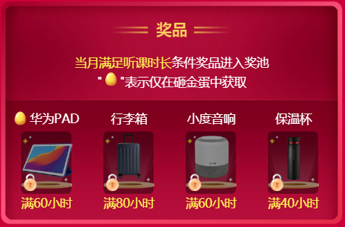 抗击疫情，线上听课抽大奖砸金蛋，赢华为PAD、小度音响等奖品！