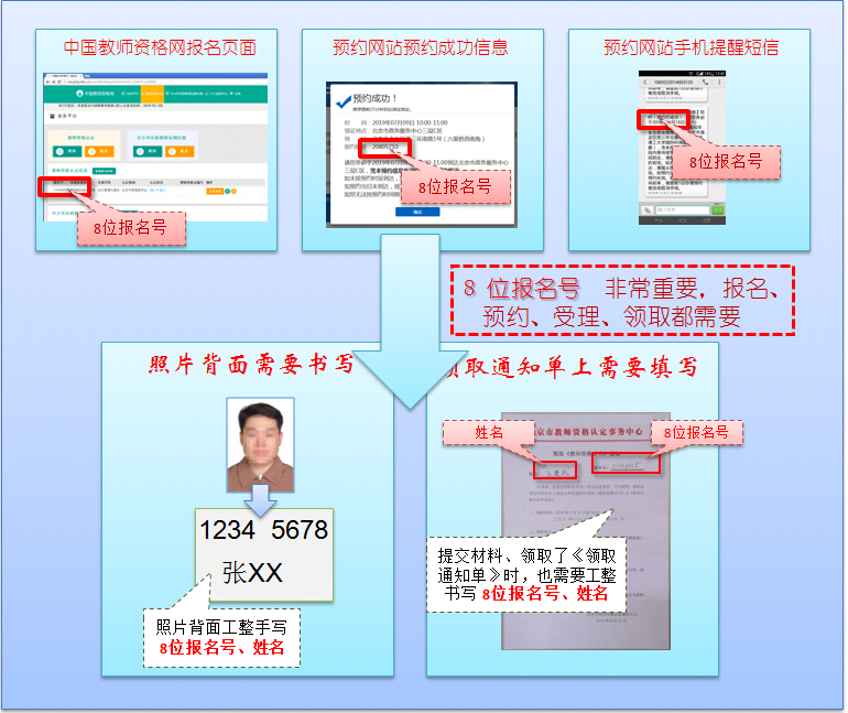 北京教师资格证认定从哪里查看8位报名号？