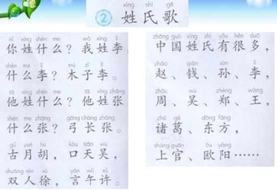 小学语文教师资格证面试教案（一年级下）：姓氏歌