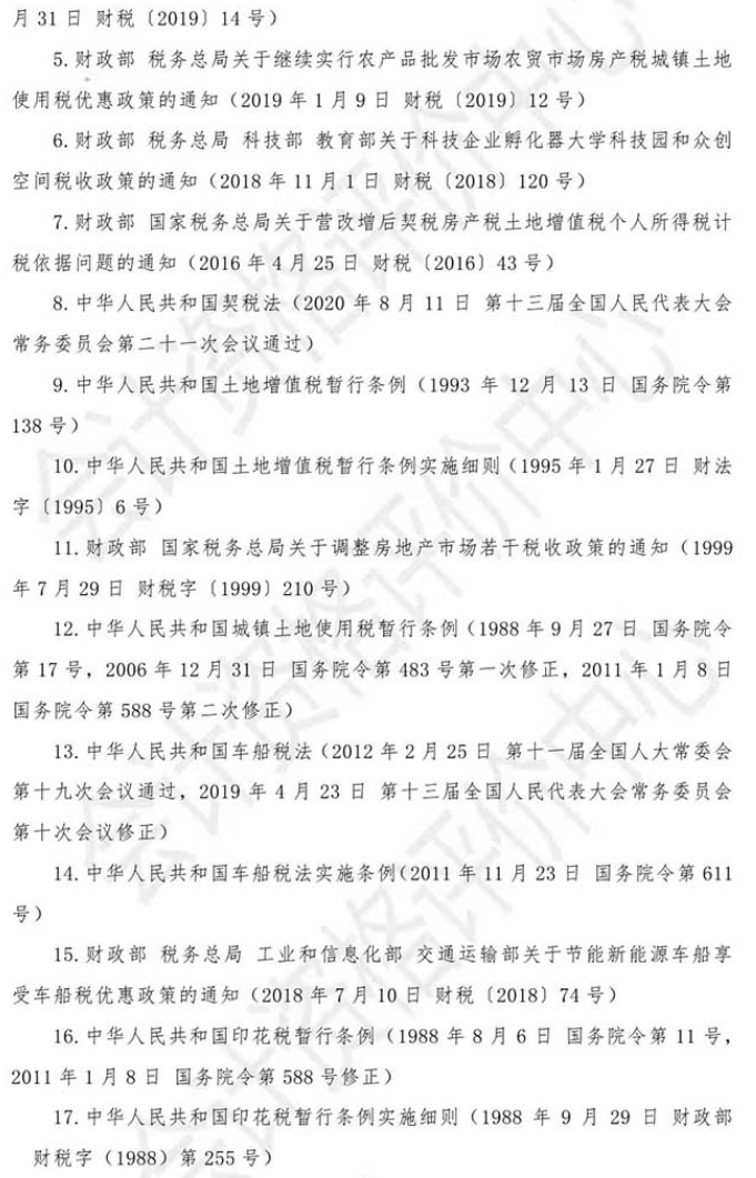 2021年初级会计考试《经济法基础》主要参考法规索引